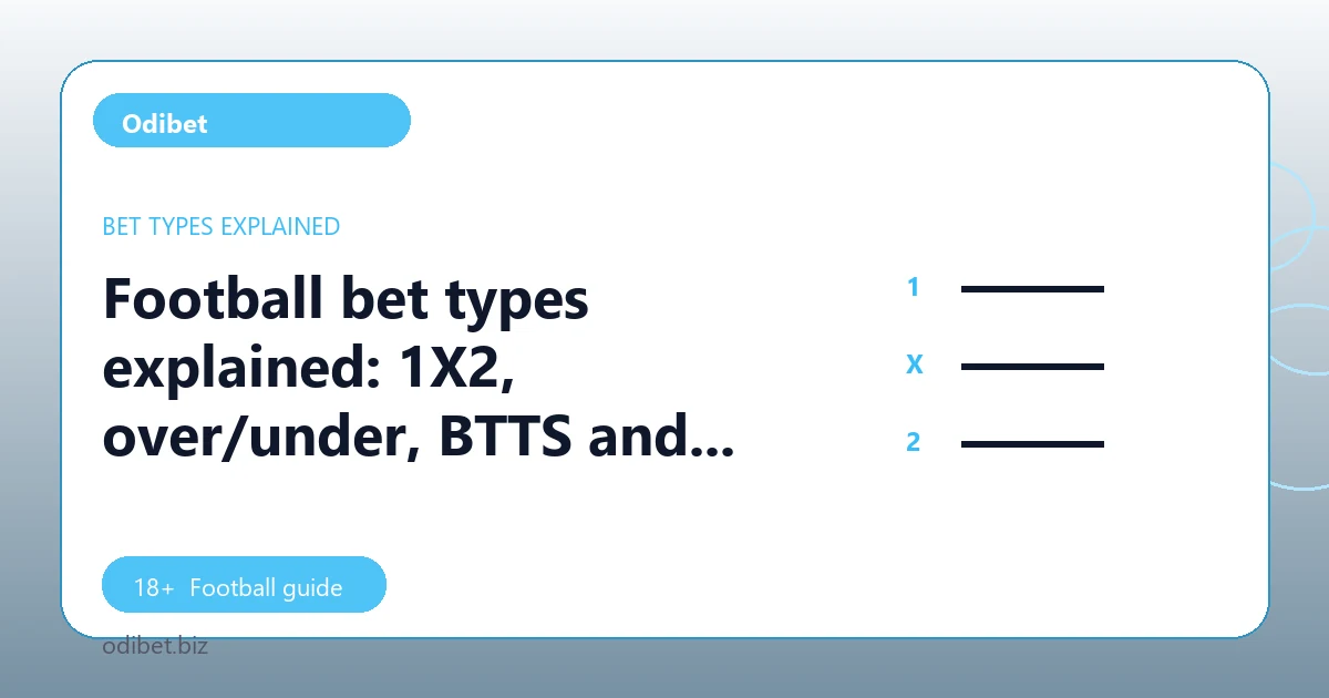 Football bet types explained: 1X2, over/under, BTTS and more - Odibet football guide